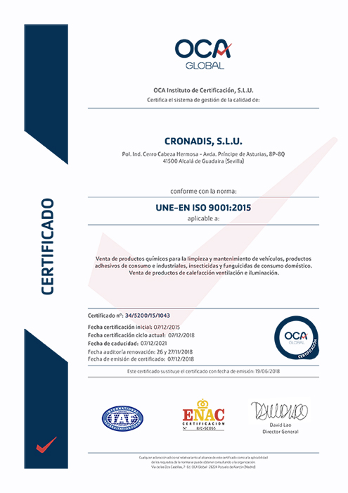 Certificado OCA 700